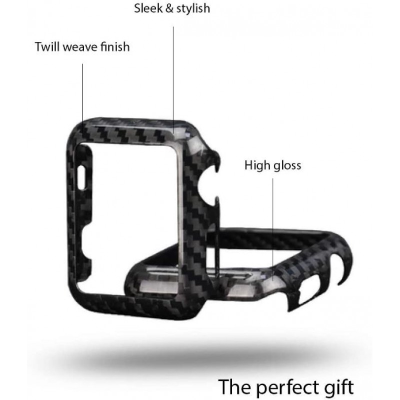 Θήκη Shockproof Cover Apple Watch 4/5/5/SE (44mm) TPU Carbon Fiber Black Θήκη Shockproof Cover Apple Watch 4/5/5/SE (44mm) TPU Carbon Fiber Black