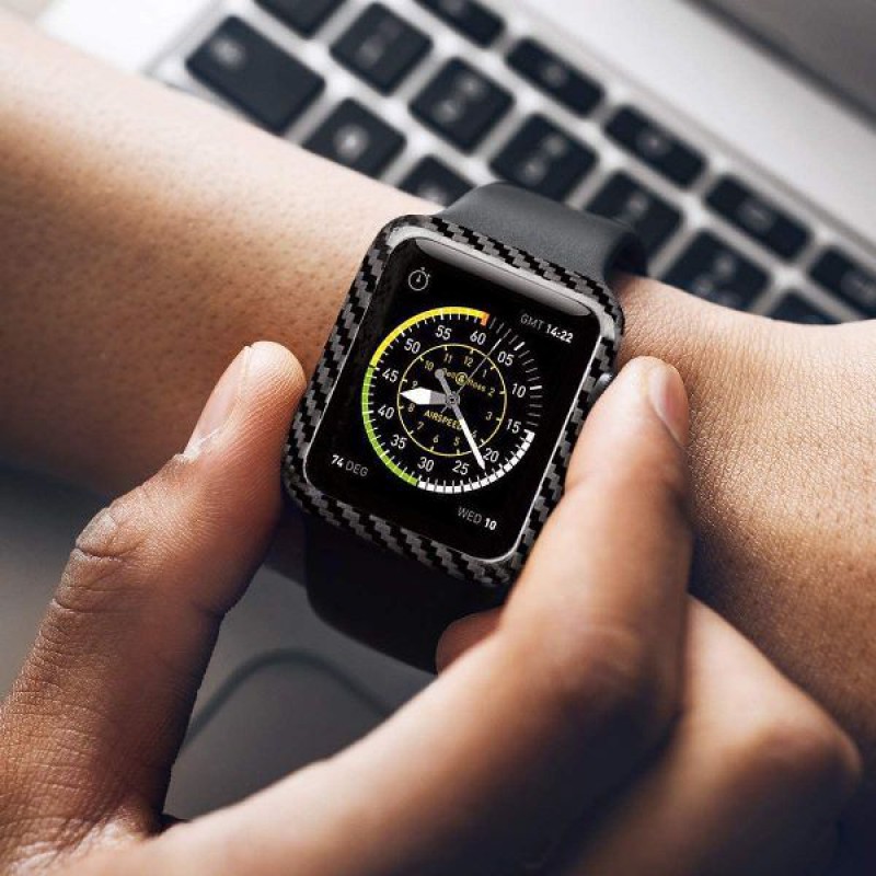 Θήκη Shockproof Cover Apple Watch 4/5/5/SE (44mm) TPU Carbon Fiber Black Θήκη Shockproof Cover Apple Watch 4/5/5/SE (44mm) TPU Carbon Fiber Black