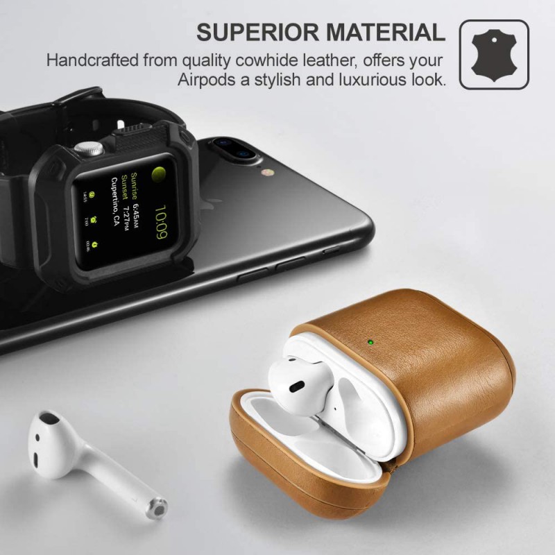 Θήκη Airpods 2/Airpods iCarer Leather Cover Brown
