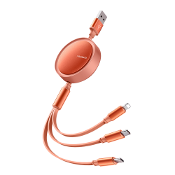 Καλώδιο Mcdodo Ανασυρόμενο 3in1 CA-7252 USB to Lightning/Type C/microUSB 1.2m Orange