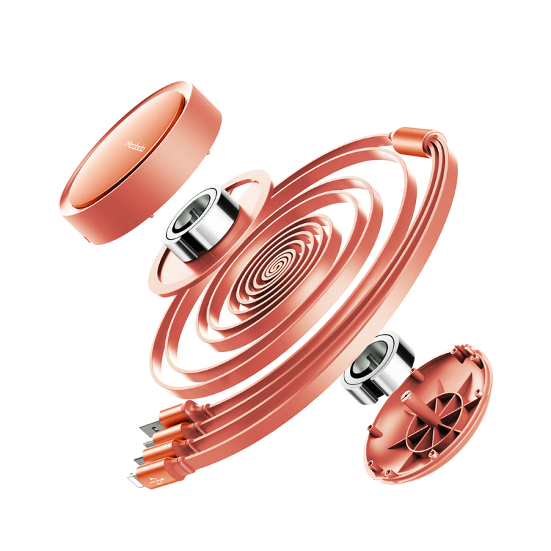 Καλώδιο Mcdodo Ανασυρόμενο 3in1 CA-7252 USB to Lightning/Type C/microUSB 1.2m Orange