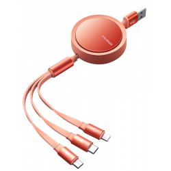 Καλώδιο Mcdodo Ανασυρόμενο 3in1 CA-7252 USB to Lightning/Type C/microUSB 1.2m Orange