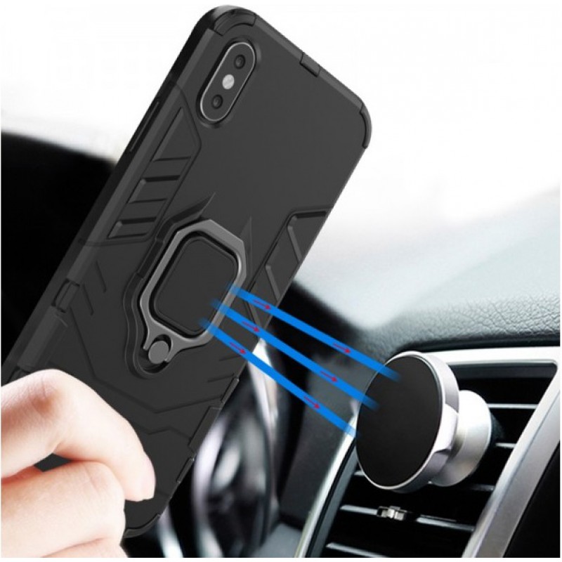 Θήκη Ring Armor Magnetic Stand Xiaomi Redmi Note 9T Shockproof Black