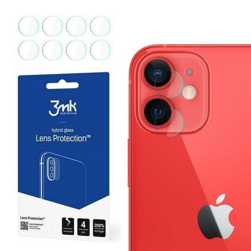 Γυαλί Προστασίας 3MK Camera Lens Apple iPhone 12 Mini (5.4")/iPhone 12 (6.1") Full Cover Tempered Glass 9H AntiCrash / AntiShock (4τμχ)