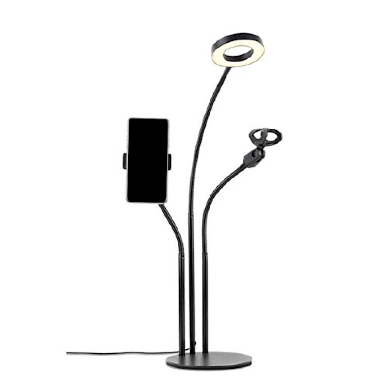 Βάση στήριξης για Smartphone XO L02 LED Lamp 3.5" & Microphone Holder Black