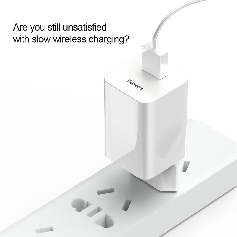 Φορτιστής Ταξιδιού Baseus wall charger QC 3.0 USB White (CCALL-BX02)