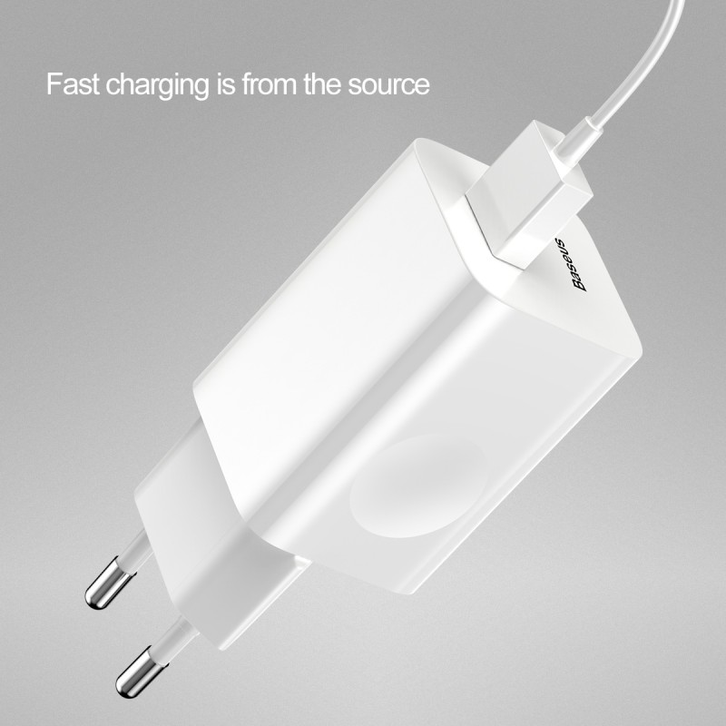 Φορτιστής Ταξιδιού Baseus wall charger QC 3.0 USB White (CCALL-BX02)