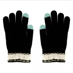 Γάντια για οθόνες αφής Smart Gloves with Flowers Black (One Size)