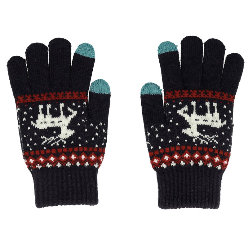 Γάντια για οθόνες αφής Smart Gloves with Reindeer Navy Blue (One Size)