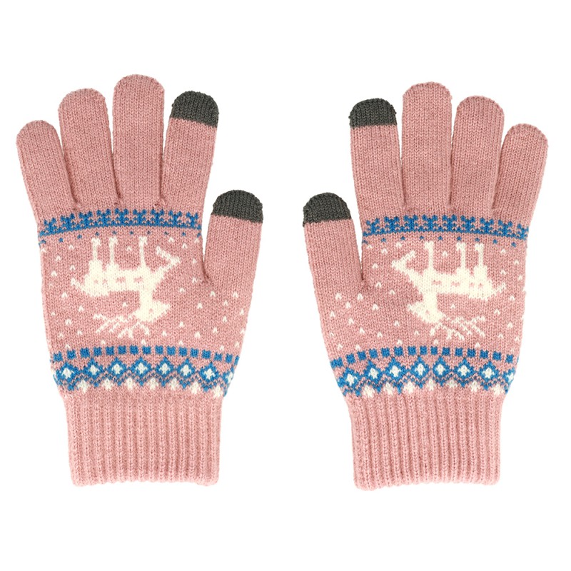 Γάντια για οθόνες αφής Smart Gloves with Reindeer Light Pink (One Size)