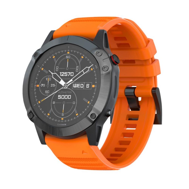 Ανταλλακτικό λουράκι QuickFit Garmin Fenix 3/5x/3HR/5X Plus/6x/6x Pro/7x Silicone Light Texture Orange (26mm)