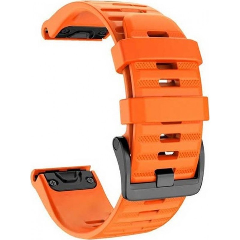 Ανταλλακτικό λουράκι QuickFit Garmin Fenix 3/5x/3HR/5X Plus/6x/6x Pro/7x Silicone Light Texture Orange (26mm)