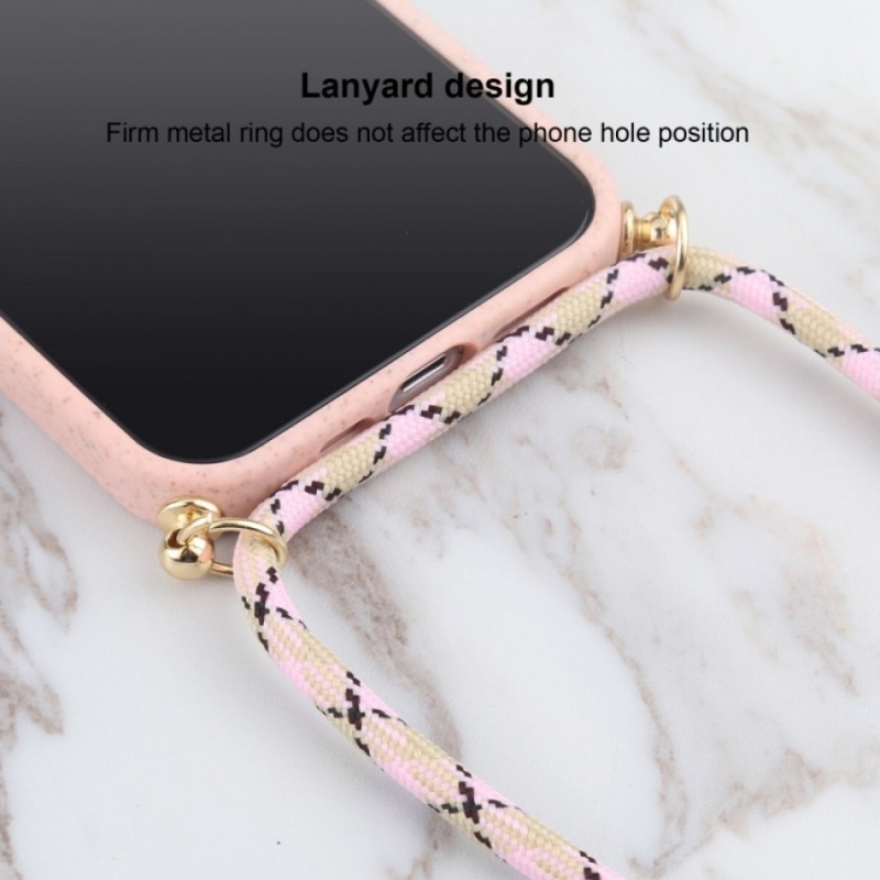 Θήκη TPU Apple iPhone 13 (6.1") with Pink Strap Neck Cord Pink