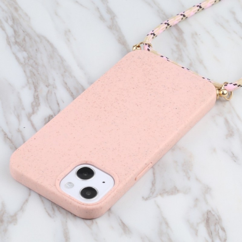 Θήκη TPU Apple iPhone 13 (6.1") with Pink Strap Neck Cord Pink