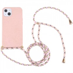Θήκη TPU Apple iPhone 13 (6.1") with Pink Strap Neck Cord Pink