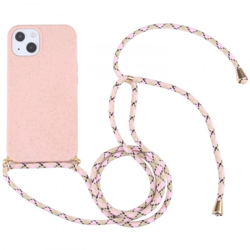 Θήκη TPU Apple iPhone 13 (6.1") with Pink Strap Neck Cord Pink