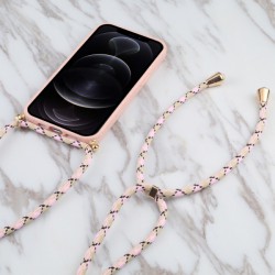 Θήκη TPU Apple iPhone 13 (6.1") with Pink Strap Neck Cord Pink
