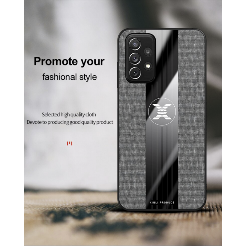 Θήκη TPU Cloth Pattern X Finger Ring & Velvet Pouch Apple iPhone 13 Pro Max ( 6.7") Grey