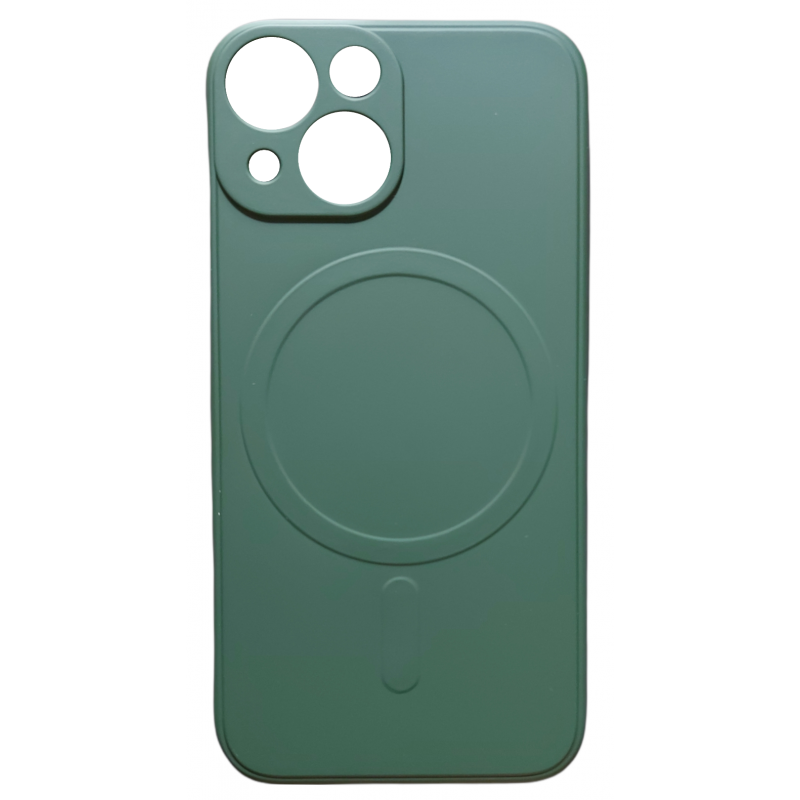 Θήκη Real Smooth Silicone Magsafe Apple iPhone 13 Mini (5.4") Dark Green