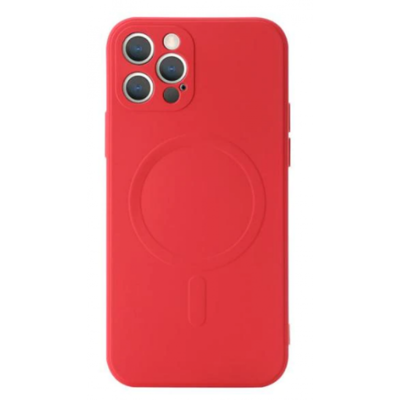 Θήκη Real Smooth Silicone Magsafe Apple iPhone 13 Pro (6.1") Red