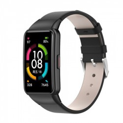 Ανταλλακτικό λουράκι Quickfit Genuine Leather Honor Band 6 Black