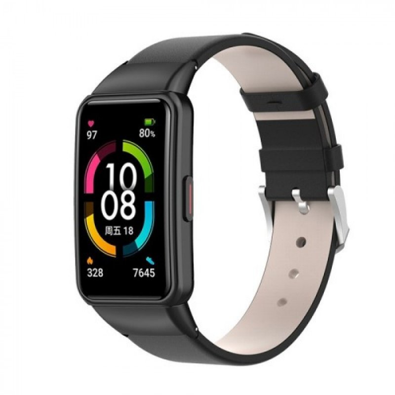 Ανταλλακτικό λουράκι Quickfit Genuine Leather Honor Band 6 Black