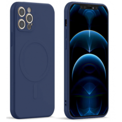 Θήκη Real Smooth Silicone Magsafe Apple iPhone 12 Pro Max (6.7") Blue