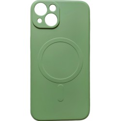 Θήκη Real Smooth Silicone Magsafe Apple iPhone 13 Mini (5.4") Light Green