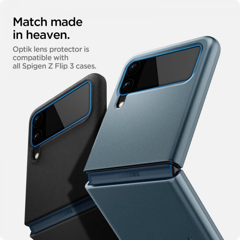 Γυαλί Προστασίας Spigen Glass FC & Hinge Film Samsung Galaxy Z Flip3 5G SM- F711B Full Screen Cover Black (AGL03155)