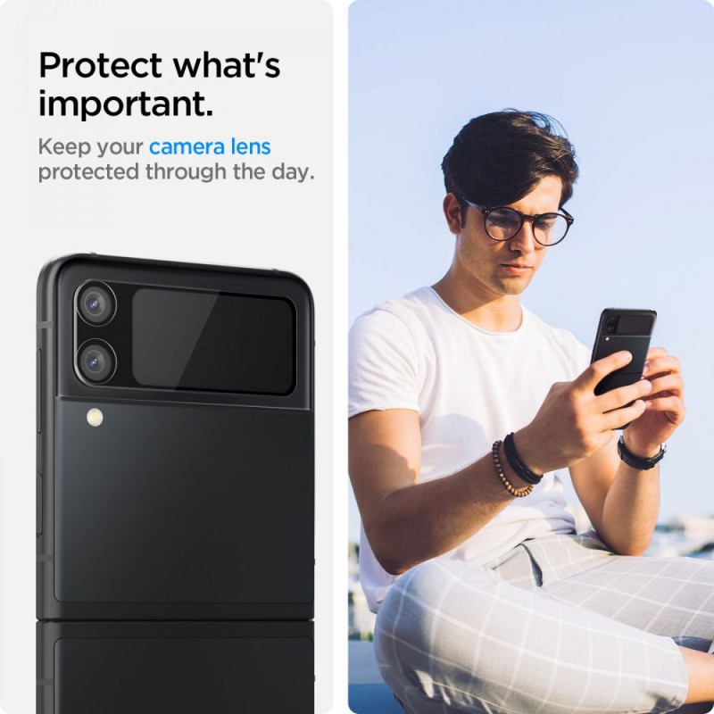 Γυαλί Προστασίας Spigen Glass FC & Hinge Film Samsung Galaxy Z Flip3 5G SM- F711B Full Screen Cover Black (AGL03155)