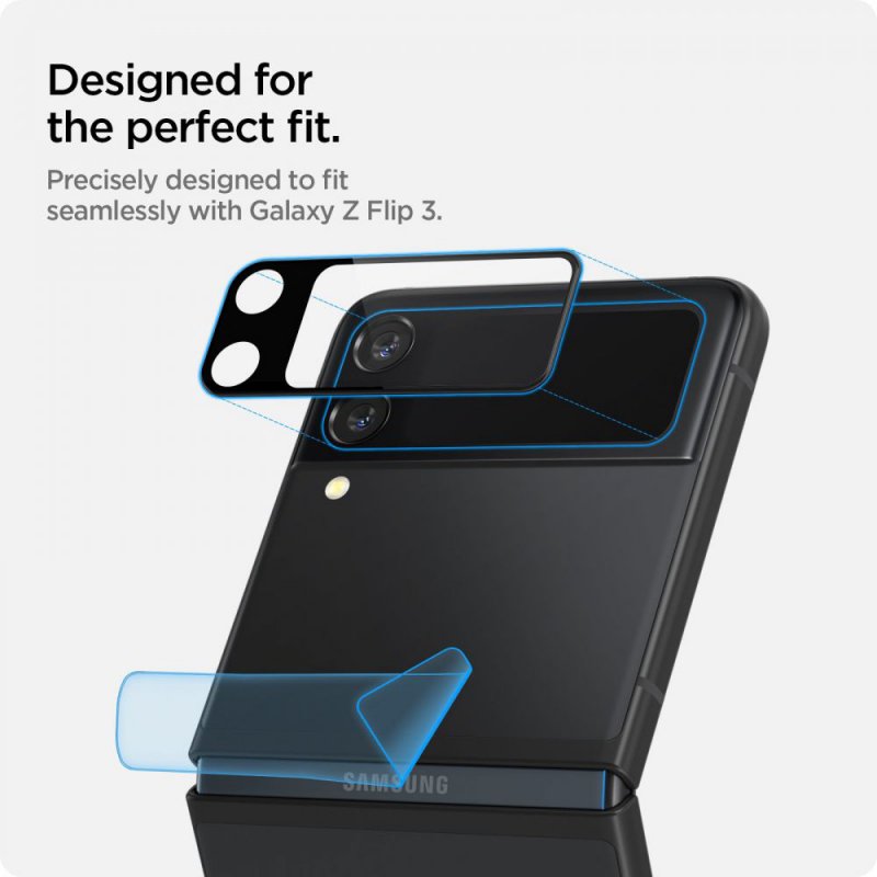 Γυαλί Προστασίας Spigen Glass FC & Hinge Film Samsung Galaxy Z Flip3 5G SM- F711B Full Screen Cover Black (AGL03155)