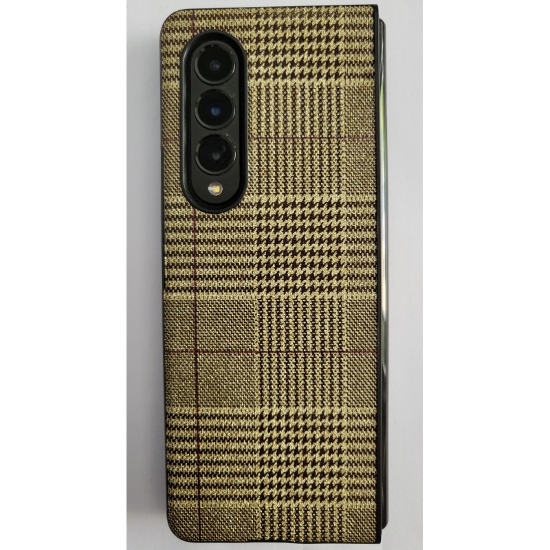 Θήκη Samsung Flip Cover PU leather & Velvet Pouch Galaxy Z Fold3 5G SM-F926 Burberry Style 