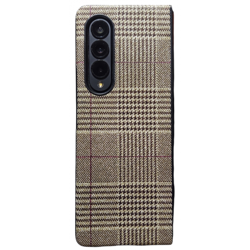 Θήκη Samsung Flip Cover PU leather & Velvet Pouch Galaxy Z Fold3 5G SM-F926 Burberry Style 