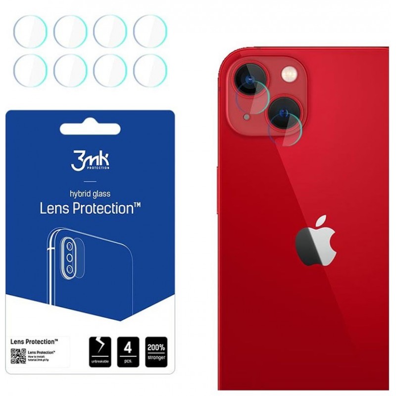 Γυαλί Προστασίας 3MK Camera Lens Apple iPhone 13 (6.1") Full Cover Tempered Glass 9H AntiCrash / AntiShock (4τμχ)