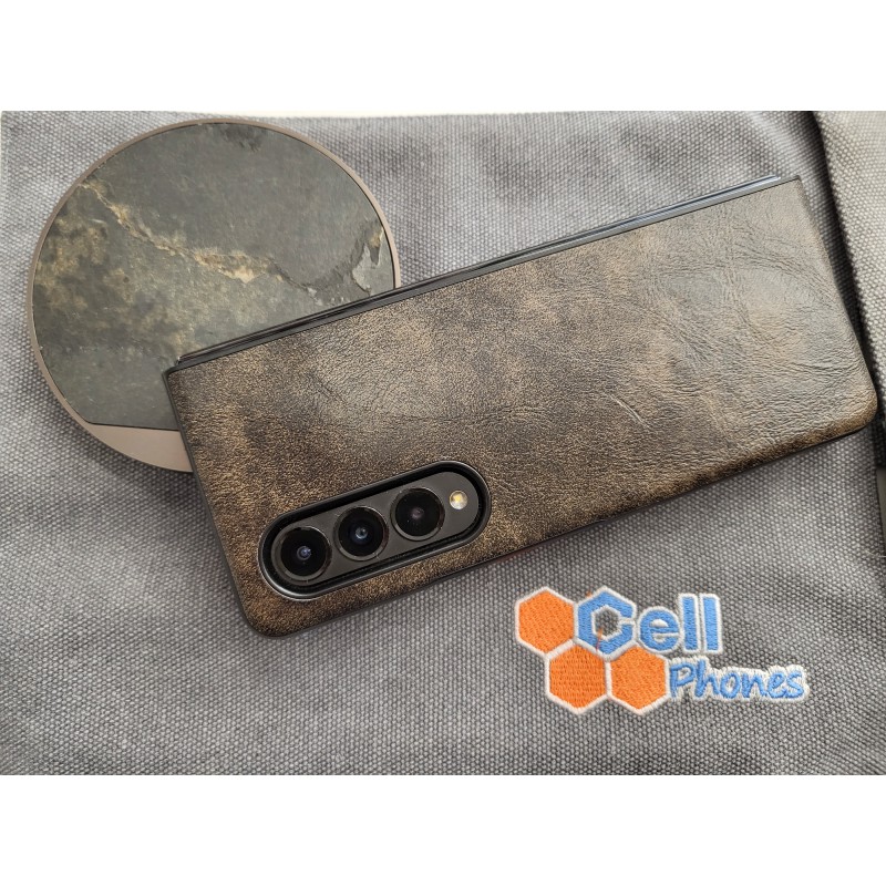 Θήκη PC & PU Leather & Velvet Pouch Samsung Galaxy Z Fold3 5G SM-F926 Dark Brown