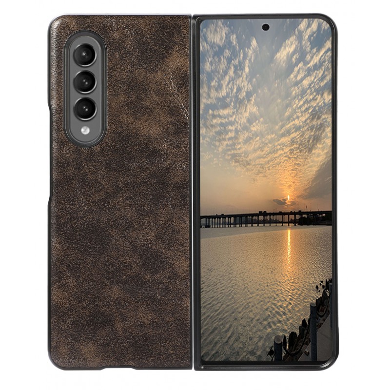 Θήκη PC & PU Leather & Velvet Pouch Samsung Galaxy Z Fold3 5G SM-F926 Dark Brown