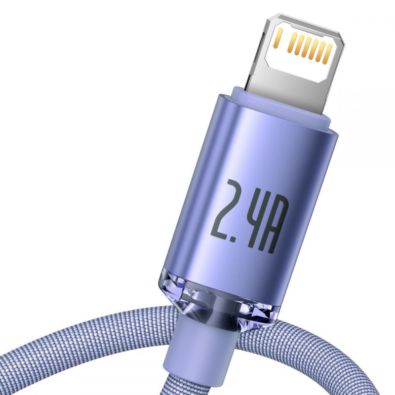 Καλώδιο Data Baseus Crystal Shine USB to Lightning 1.2m Purple (CAJY000005)