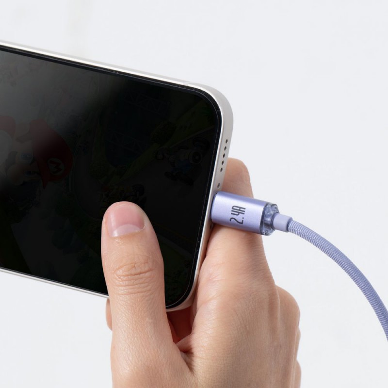 Καλώδιο Data Baseus Crystal Shine USB to Lightning 1.2m Purple (CAJY000005)