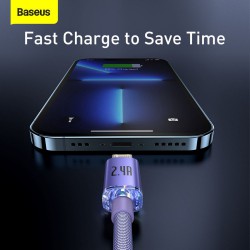 Καλώδιο Data Baseus Crystal Shine USB to Lightning 1.2m Purple (CAJY000005)