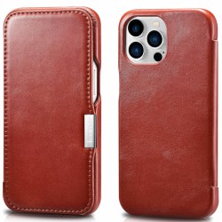 Θήκη iCarer Leather Wallet Apple iPhone 12 Pro Max (6.7″) Side-Open Red