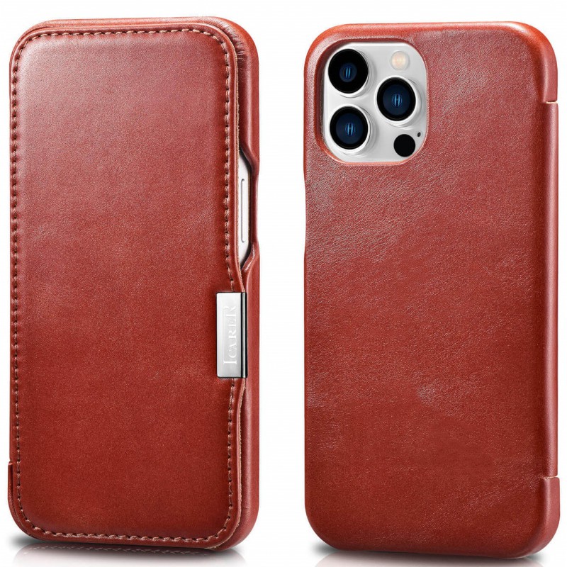 Θήκη iCarer Leather Wallet Apple iPhone 12 Pro Max (6.7″) Side-Open Red
