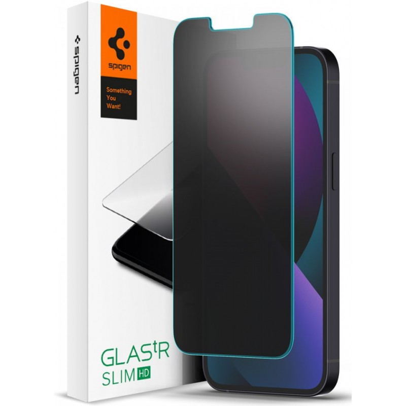 Γυαλί Προστασίας Spigen GLAS.TR  Apple iPhone 13/13 Pro/14/16e (6.1")Tempered Glass Case Friendly Privacy (AGL03393)