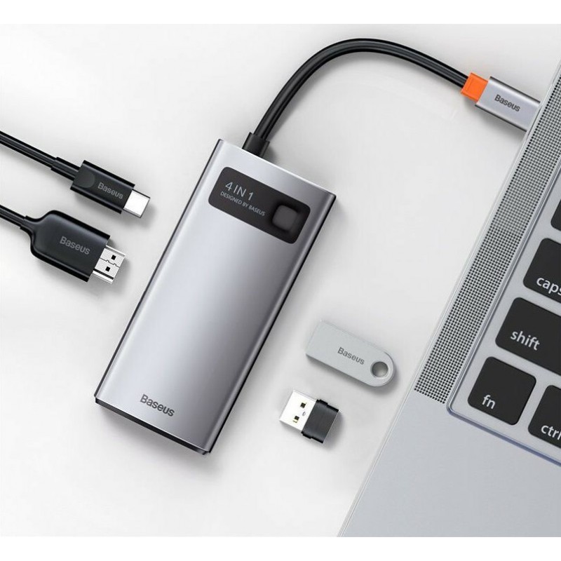 Αντάπτορας Baseus Multi-function Hub USB-C to 3xUSB + HDMI + USB-C for MacBook/PC Metal Gleam (CAHUB-CX0G) Αντάπτορας Baseus Multi-function Hub USB-C to 3xUSB + HDMI + USB-C for MacBook/PC Metal Gleam (CAHUB-CX0G)