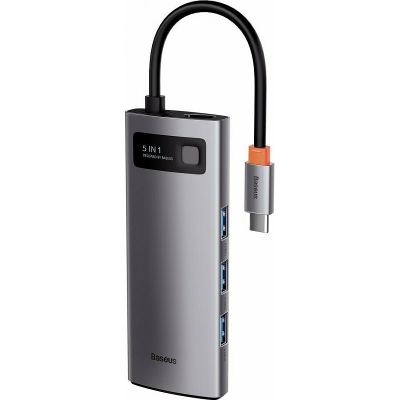 Αντάπτορας Baseus Multi-function Hub USB-C to 3xUSB + HDMI + USB-C for MacBook/PC Metal Gleam (CAHUB-CX0G) Αντάπτορας Baseus Multi-function Hub USB-C to 3xUSB + HDMI + USB-C for MacBook/PC Metal Gleam (CAHUB-CX0G)
