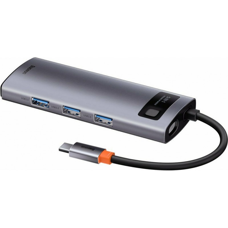 Αντάπτορας Baseus Multi-function Hub USB-C to 3xUSB + HDMI + USB-C for MacBook/PC Metal Gleam (CAHUB-CX0G) Αντάπτορας Baseus Multi-function Hub USB-C to 3xUSB + HDMI + USB-C for MacBook/PC Metal Gleam (CAHUB-CX0G)