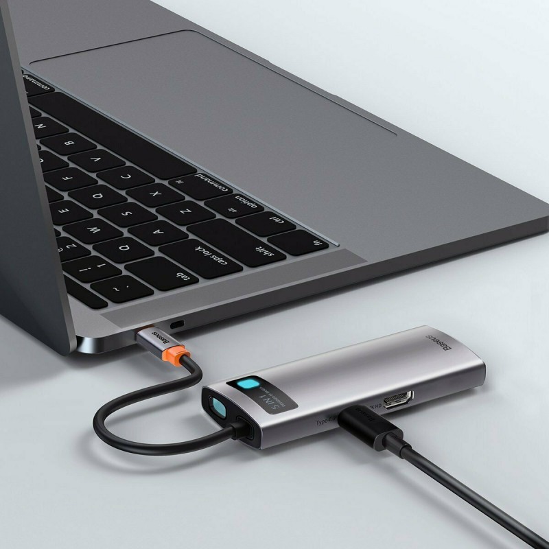 Αντάπτορας Baseus Multi-function Hub USB-C to 3xUSB + HDMI + USB-C for MacBook/PC Metal Gleam (CAHUB-CX0G) Αντάπτορας Baseus Multi-function Hub USB-C to 3xUSB + HDMI + USB-C for MacBook/PC Metal Gleam (CAHUB-CX0G)