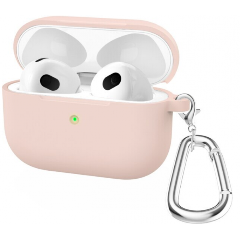 Θήκη Airpods 3 Silicone Silicone Protective Cover with Carabiner Pink