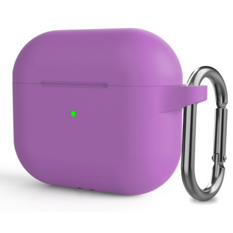 Θήκη Airpods 3 Silicone Silicone Protective Cover with Carabiner Purple