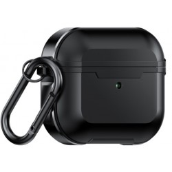 Θήκη Aluminium & TPU Airpods 3  with Carabiner Space Grey