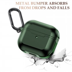 Θήκη Aluminium & TPU Airpods 3  with Carabiner Red